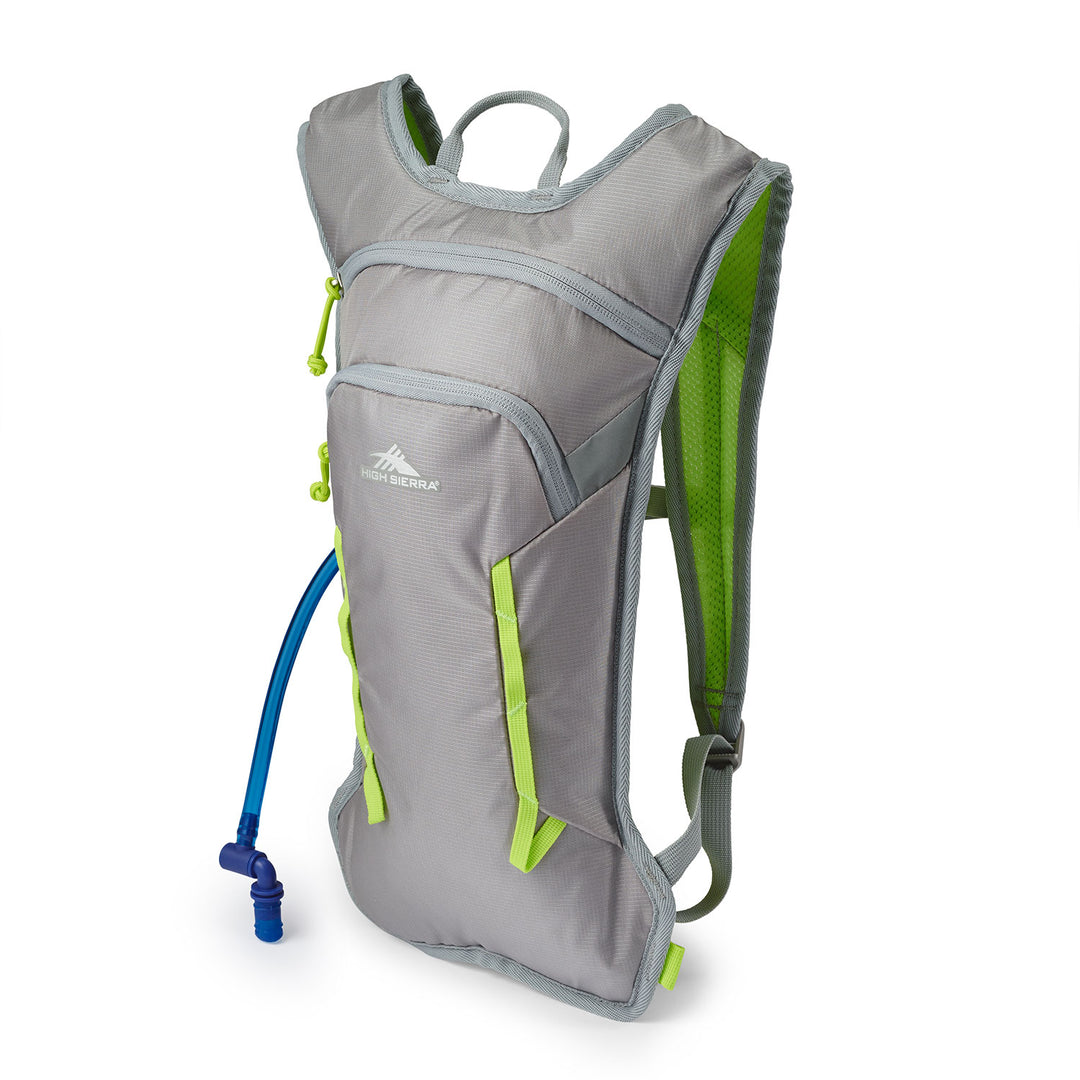 High Sierra HydraHike 2.0 4L Water Backpack for Hiking, Gray & Green (Open Box)