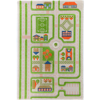 IVI 3D Play Carpet 59 x 39-inch Green Traffic Floor Rug Mat for Kids, Medium - VMInnovations