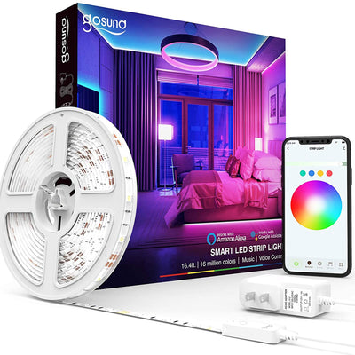 Gosund Smart LED Multicolor 16.4 Foot Light Strip Tape Kit Syncs with Music