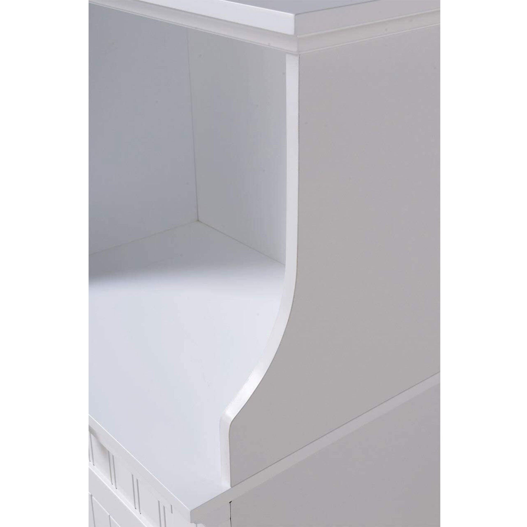 American Furniture Microwave Kitchen Utility Cart Stand Cabinet, White (Used) - VMInnovations