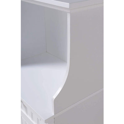 American Furniture Microwave Kitchen Utility Cart Stand Cabinet, White (Used) - VMInnovations
