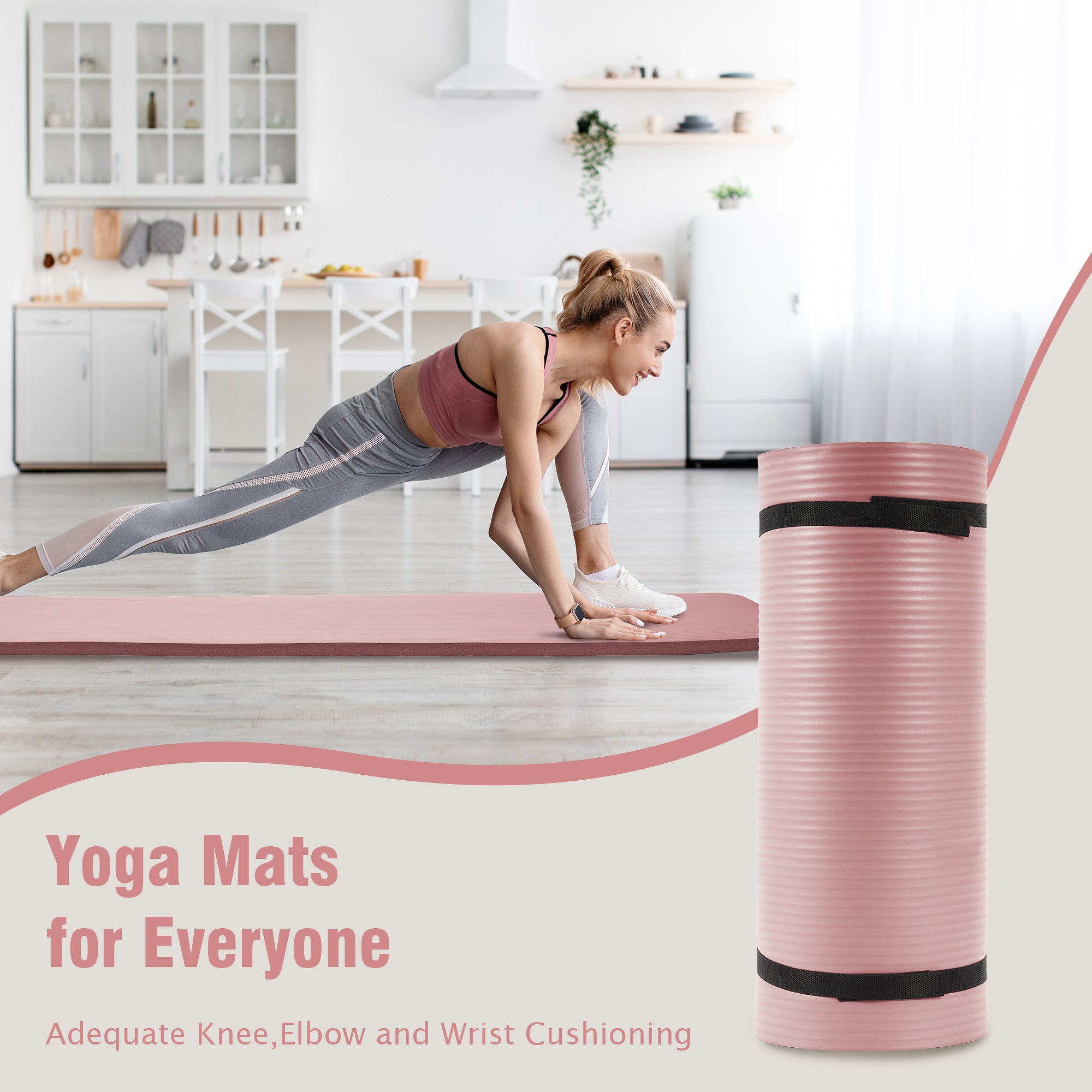 BalanceFrom Yoga Mat, 1-Inch Extra Thick Exercise Pilates Workout Mat (Open Box)