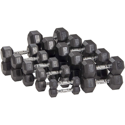 Sporzon Single Rubber Encased Hexagon Handheld Free Weight Dumbbell, 30lbs(Used)