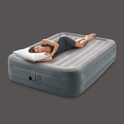 Intex 64125EP Dura-Beam Plus Essential Rest Inflatable Bed Air Mattress, Queen - VMInnovations