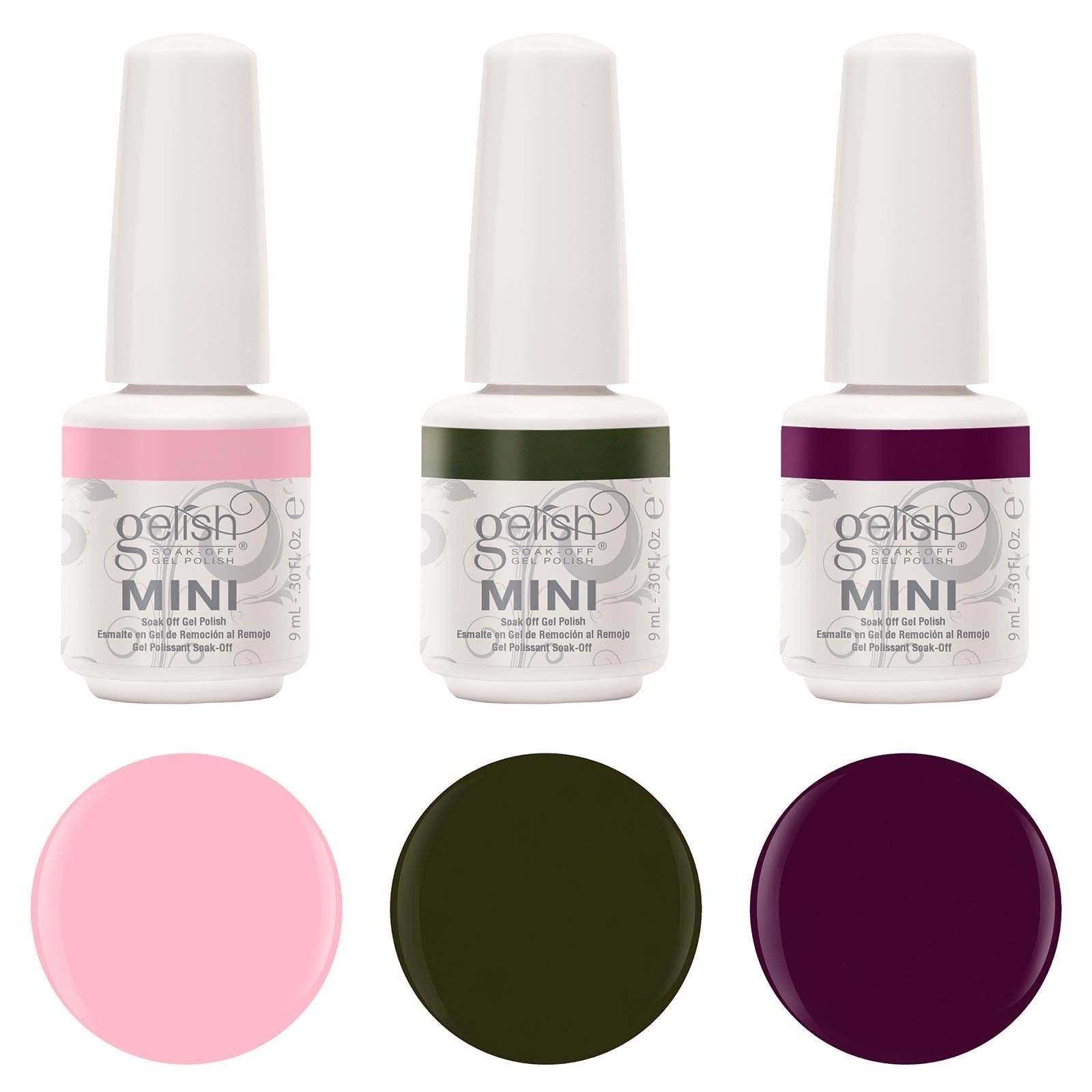 Gelish Mini Soak Off Gel Nail Polish Starter Kit with 11 Gel Colors & LED Light