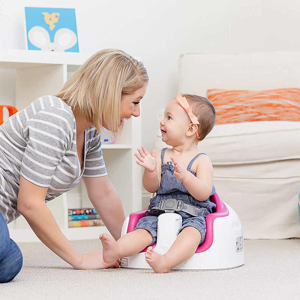 Bumbo Baby Toddler Adjustable Height 3-in-1 Non-Slip Booster Multi Seat, Magenta - VMInnovations