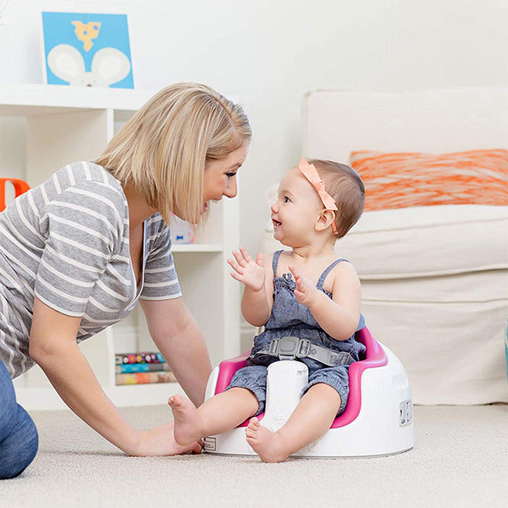 Bumbo Baby Toddler Adjustable Height 3-in-1 Non-Slip Booster Multi Seat, Magenta - VMInnovations