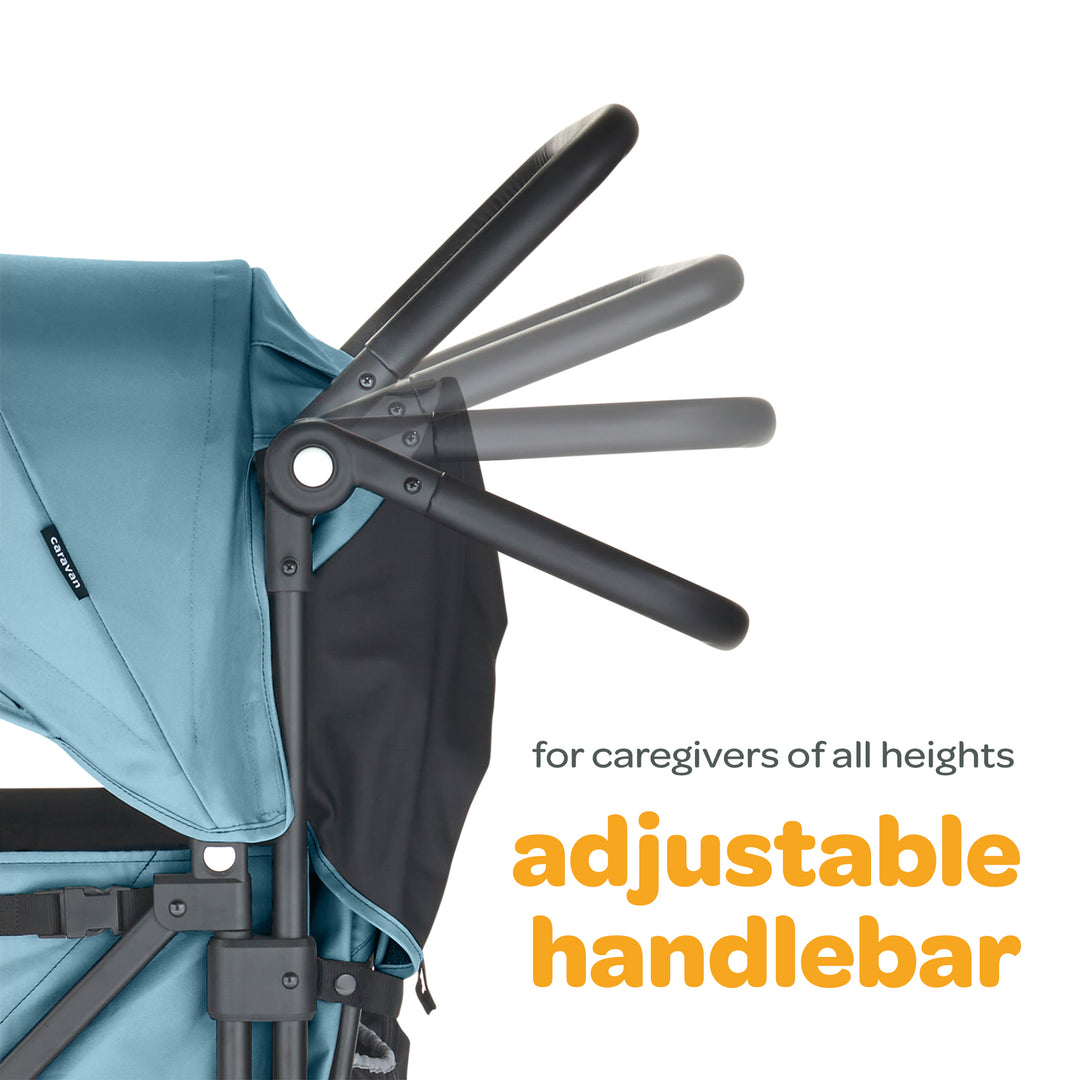 Larktale Caravan V3 Stroller, 2-Seater Kids Wagon, 207 lb Capacity, Seaford Blue