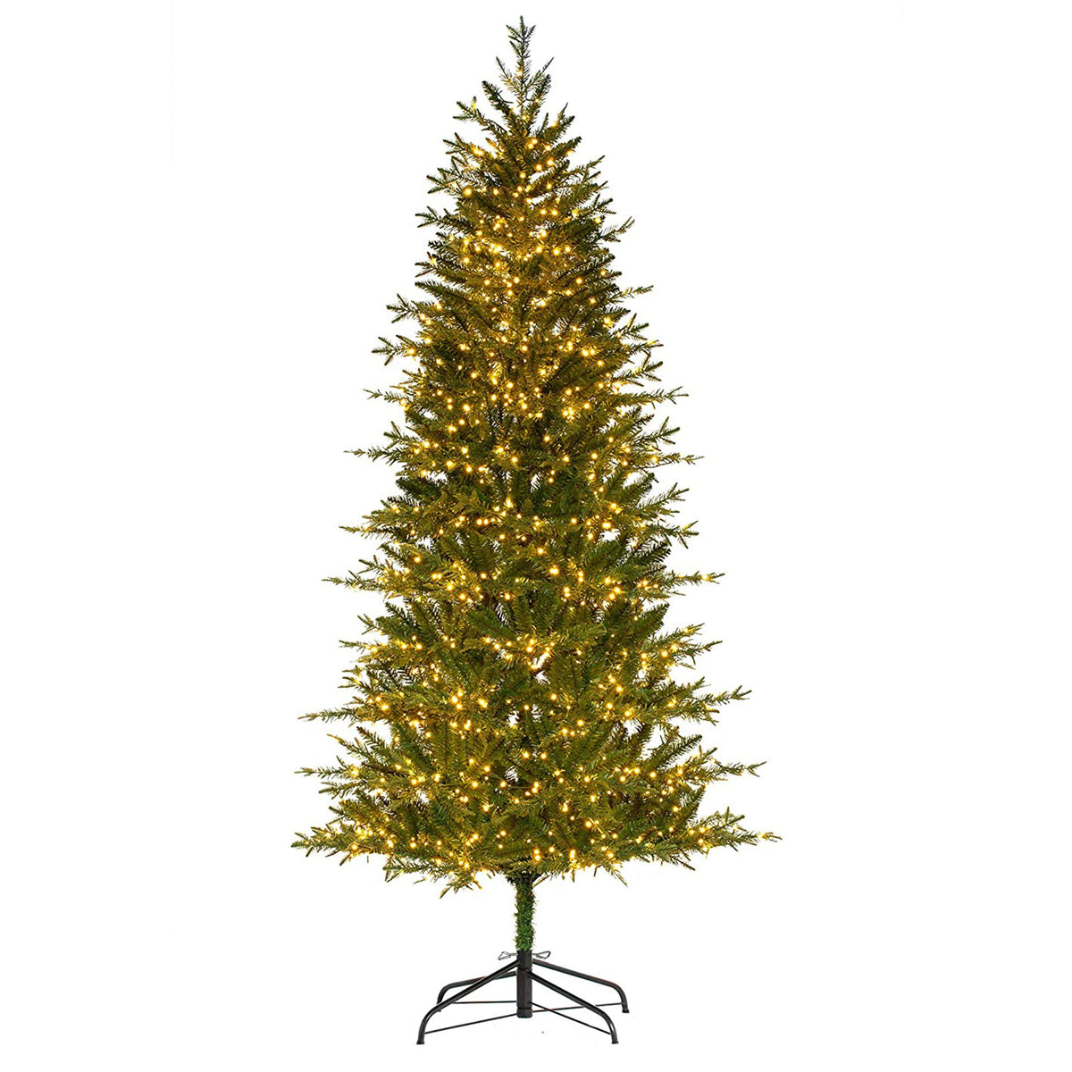 Haute Decor 7 Foot Pre Lit Asheville Slim Christmas Tree with White LED Lights (Refurbished)