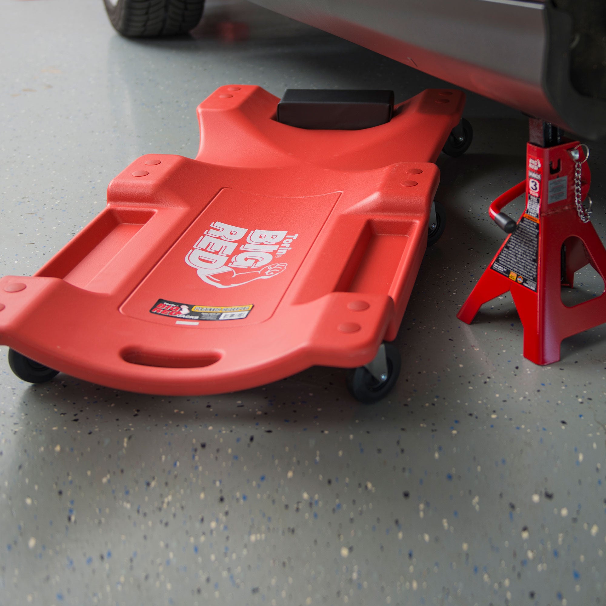 Torin Big Red 40 Inch Creeper Garage Plastic Rolling Car Repair Mechanic Cart