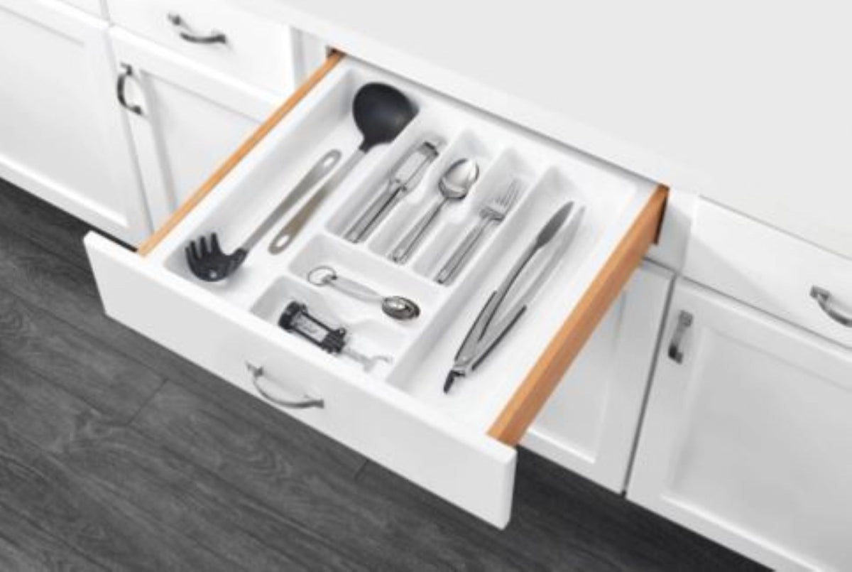 Rev-A-Shelf GCT-4W-52 Plastic 7 Compartment Cutlery Tray Insert Organizer, White