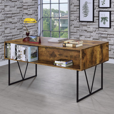 Coaster Home Furniture Barritt 4 Drawer Office Desk, Antique Nutmeg (For Parts) - VMInnovations