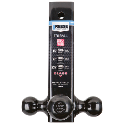 Reese Towpower 7068820 Class V Draw Bar Tri-Ball Trailer Hitch Ball Mount, Gray