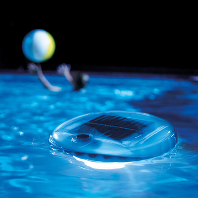 Intex 28690E Solar Powered LED Floating Pool Night Light, Auto On Color Changing