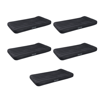 Intex Dura Beam Pillow Rest Classic Blue Standard Airbed w/ Pump, Twin (5 Pack) - VMInnovations