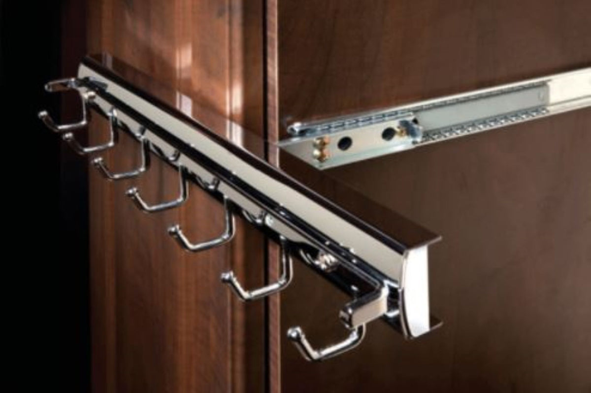 Rev-A-Shelf Sidelines CSWBRSL-14-SC-1 14 Inch Swivel Belt Rack, Satin Chrome