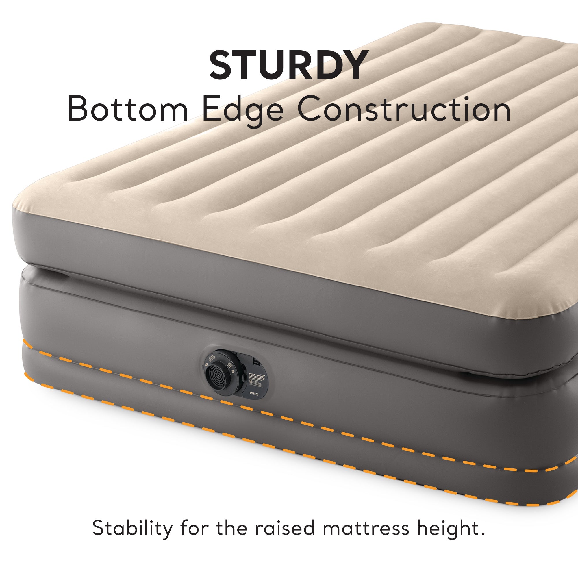 Intex Dura Beam Fiber-Tech Elevated Air Mattress Built-In Pump, Queen (Used)