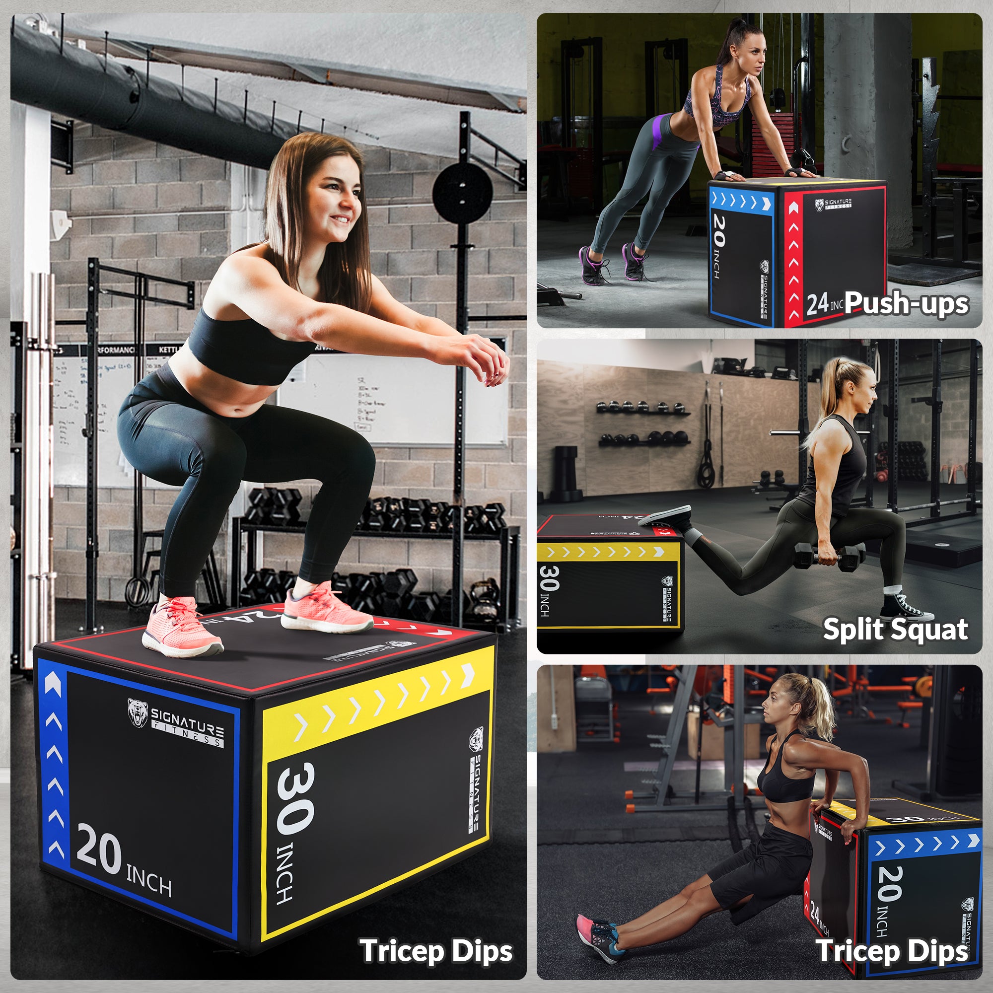 BalanceFrom 3-in-1 Plyometric Jump Box, Non-Slip Adjustable Workout Equipment