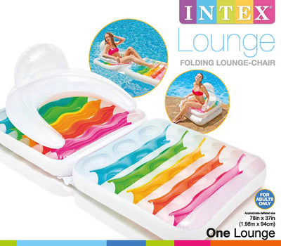 Intex Floating Folding Lounge-Chair w/ Headrest & Armrest | 58847EP (Open Box)