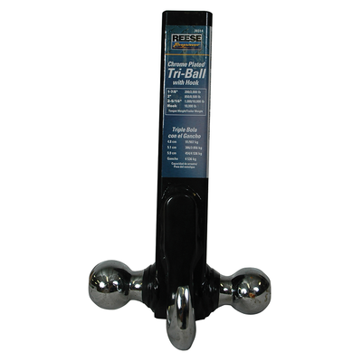 Reese Towpower 7031400 Tri-Ball Trailer Hitch Ball Mount w/ Heavy Duty Tow Hook