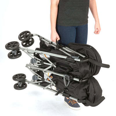 Evenflo Minno Double Seat Compact Fold Twin Baby Travel Stroller, Glenbarr Grey (Used)
