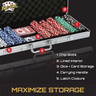 Fat Cat Poker/Blackjack/Casino 500 ct. Chip Set (Open Box)