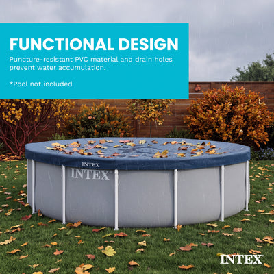 Intex 28032E 15 Foot Round Above Ground Swimming Pool Cover, (Pool Cover Only)