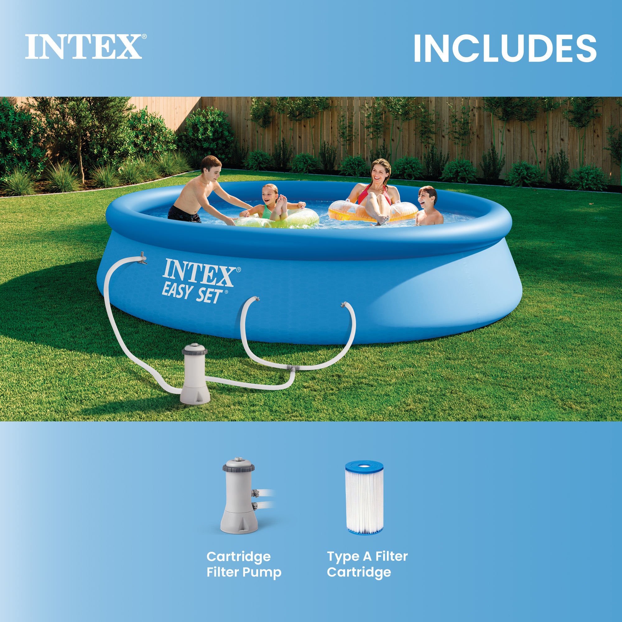 Intex 12' x 30" Easy Set Above Ground Swimming Pool & Pump (Open Box) (2 Pack)