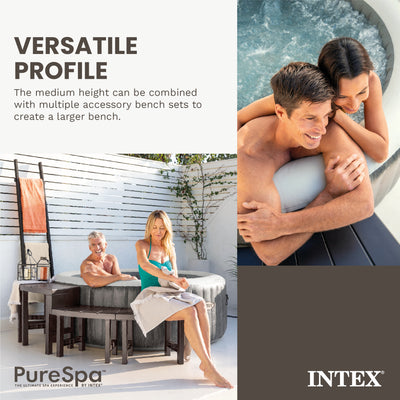 Intex 28514E 2 Medium PureSpa Accessories Benches, Compatible w/ 4 Person Spas