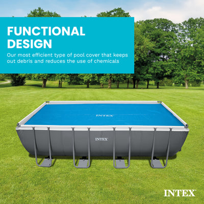 Intex Solar Pool Cover for 18' x 9' Rectangular Frame Swimming Pools, Cover Only