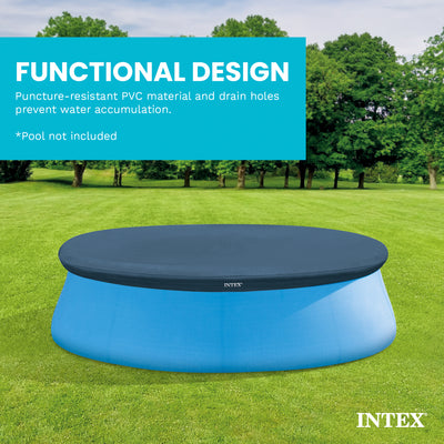 Intex 7.3 Ft Above Ground Swimming Pool Vinyl Round Cover Tarp, No Pool Included