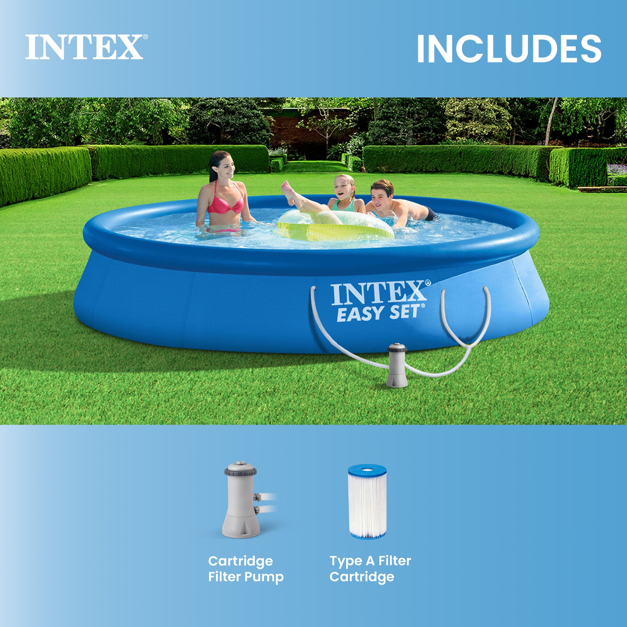Intex 13' x 33" Easy Set Above Ground Pool Kit & 530 GPH Filter Pump (For Parts) - VMInnovations