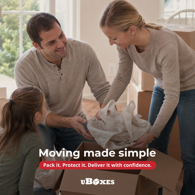 uBoxes Newsprint Packing Paper for Moving, Shipping, and Wrapping, 25 Lbs, White
