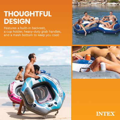 Intex River Run Single Person Inflatable Connecting Floating Lounge Tube Chair