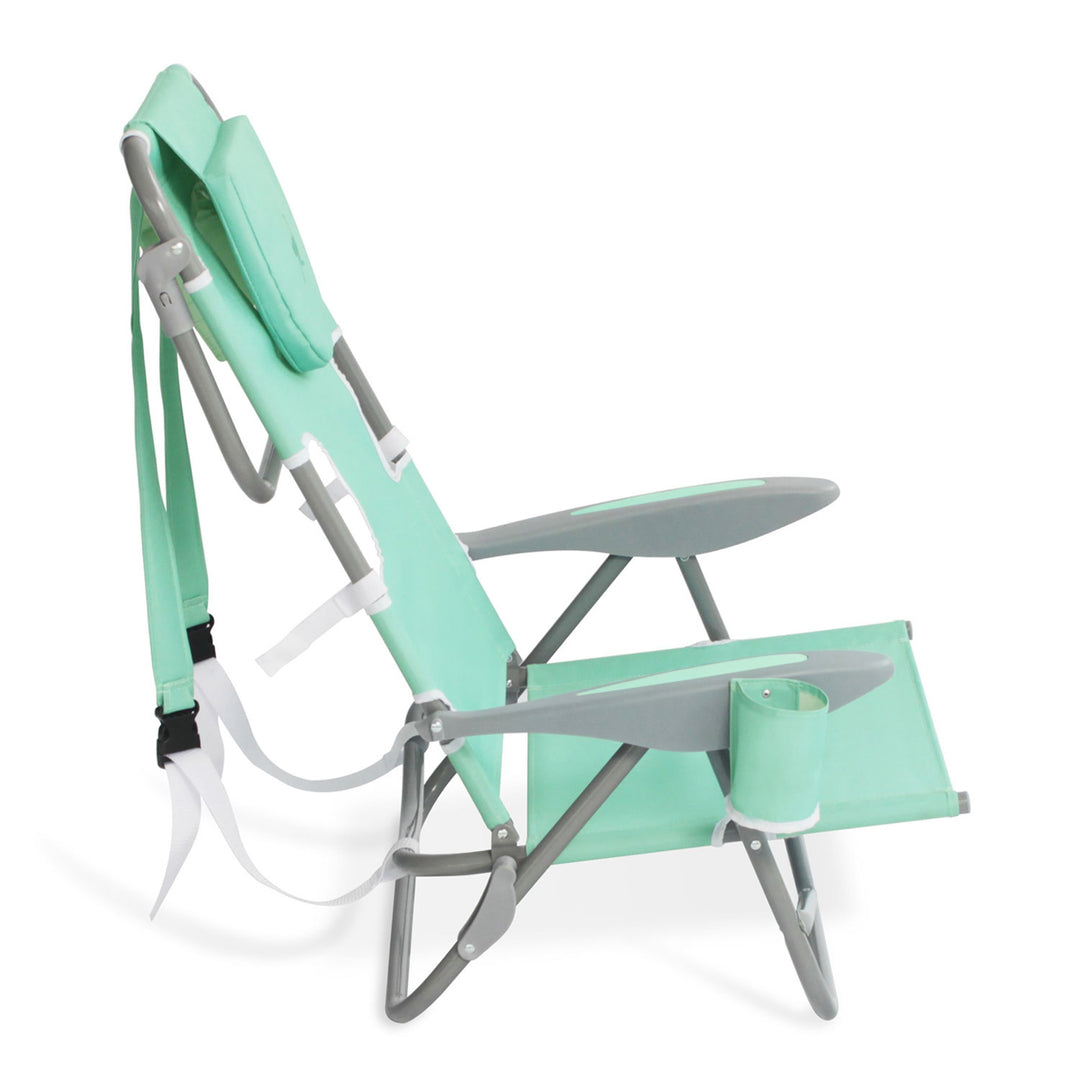 Ostrich On-Your-Back Outdoor Reclining Beach Lounge Pool Camping Chair, Teal