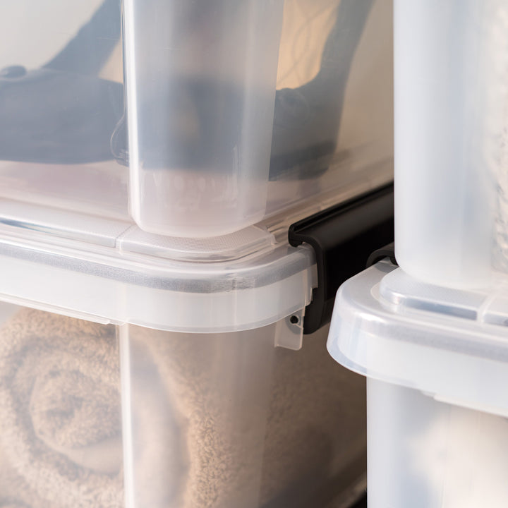 IRIS USA 6.5-Quart Stackable Plastic Clear Storage Box, 6 Pack (Open Box)