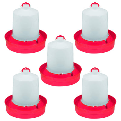 Little Giant Red Deep Base 2 GA. Poultry Waterer for Chickens & Birds (5 Pack)