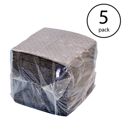 NPS Spilfyter Universal 18" x 16" Sorbent Lightweight Dimpled Pad, Gray (5 Pack) - VMInnovations