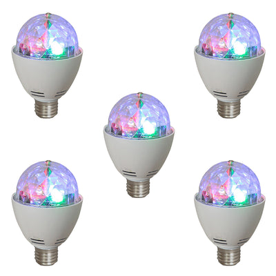 AudioPipe Zebra Sound LED 5 Volt 1 Watt DC Motor Magic Disco Light Bulb (5 Pack)