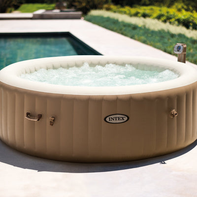 Intex 85" 6 Person Inflatable Hot Tub Spa with Cup Holder & Tray (2 Pack)
