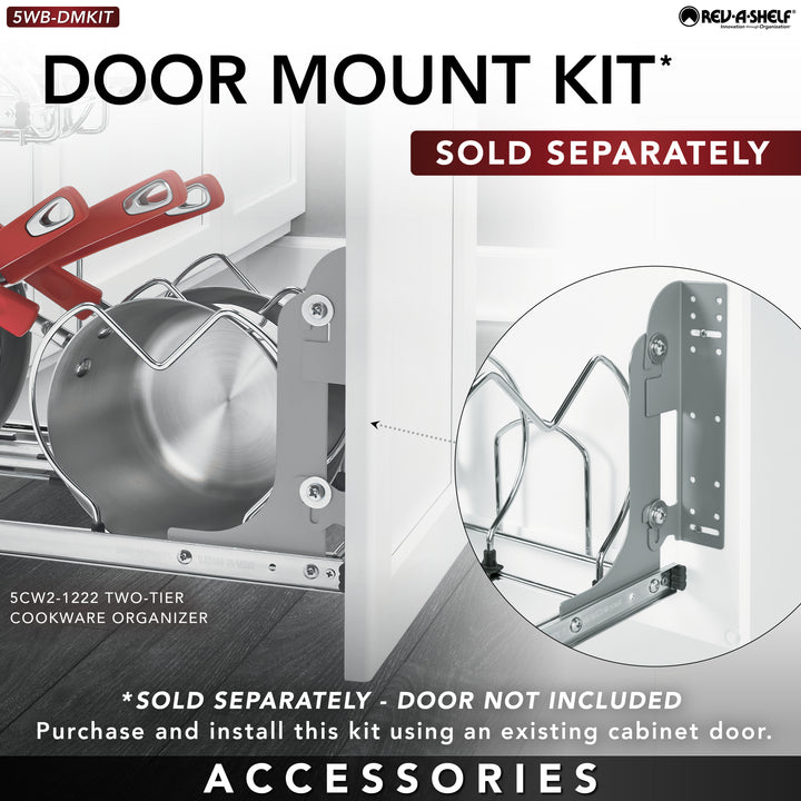 Rev-A-Shelf Pullout Cabinet Pot and Pan Organizer, 11.75" Width, 5CW2-1222-CR