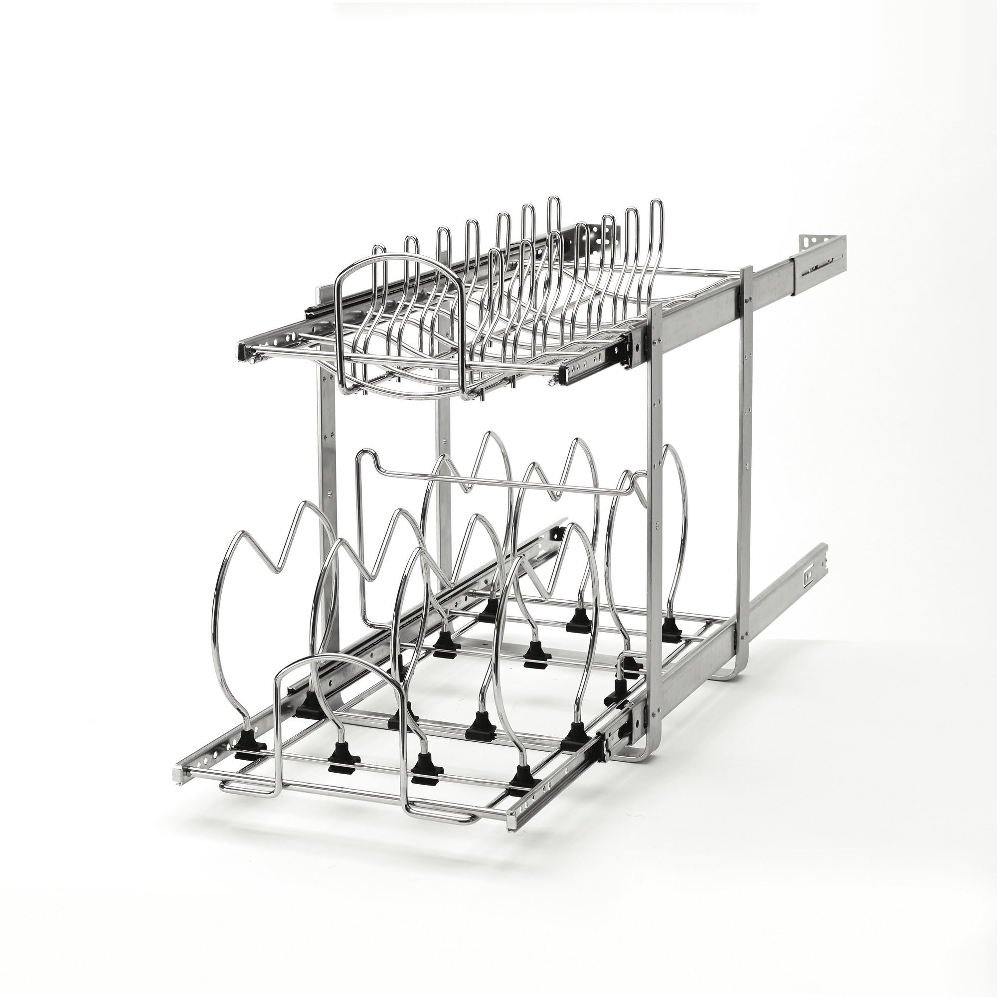 Rev-A-Shelf 5CW2-1222-CR 12" Cabinet Pullout 2-Tier Cookware Organizer (2 Pack) - VMInnovations