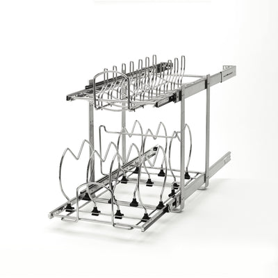 Rev-A-Shelf 5CW2-1222-CR 12" Cabinet Pullout 2-Tier Cookware Organizer (2 Pack) - VMInnovations