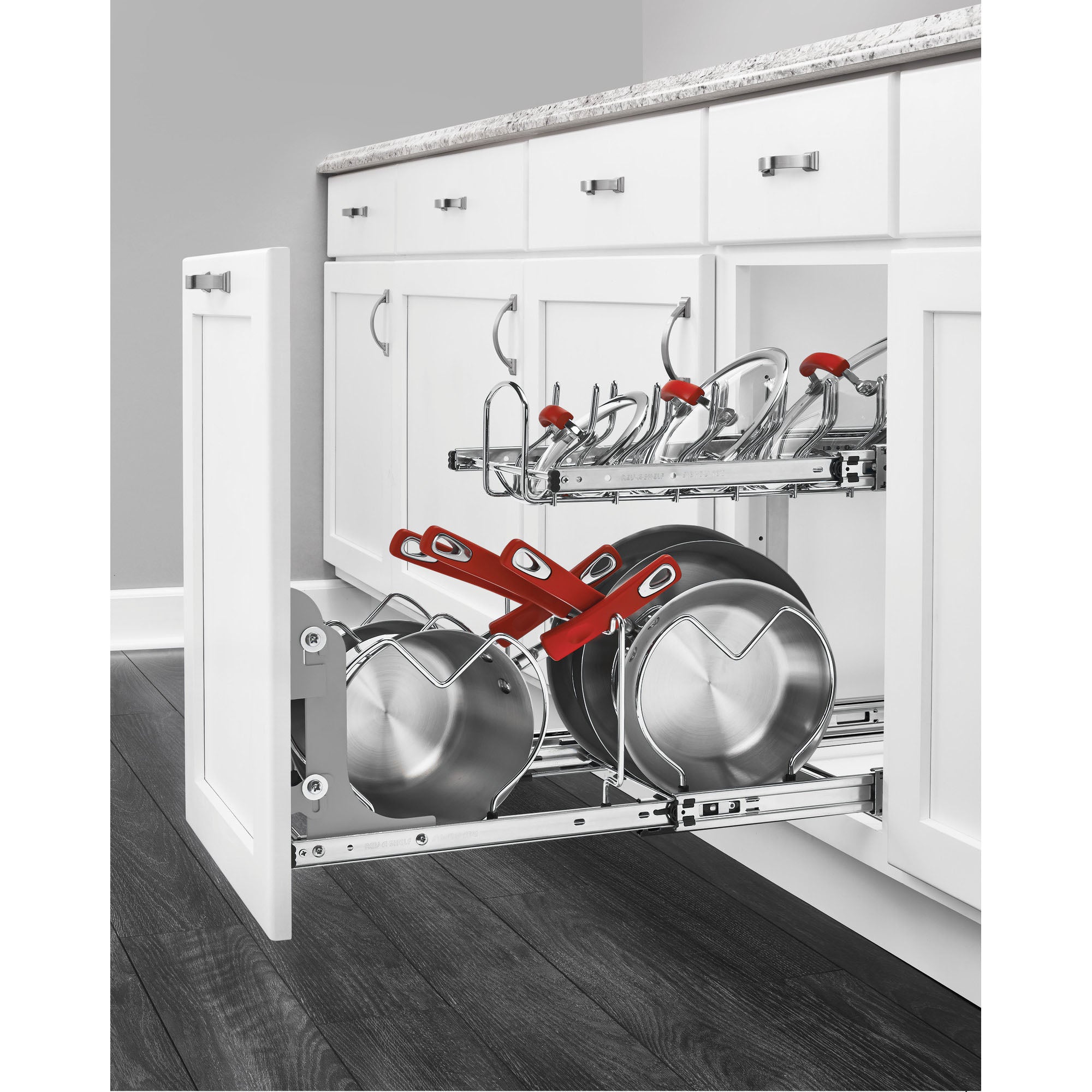 Rev-A-Shelf 5CW2-1222-CR 12" Cabinet Pullout 2-Tier Cookware Organizer (2 Pack) - VMInnovations
