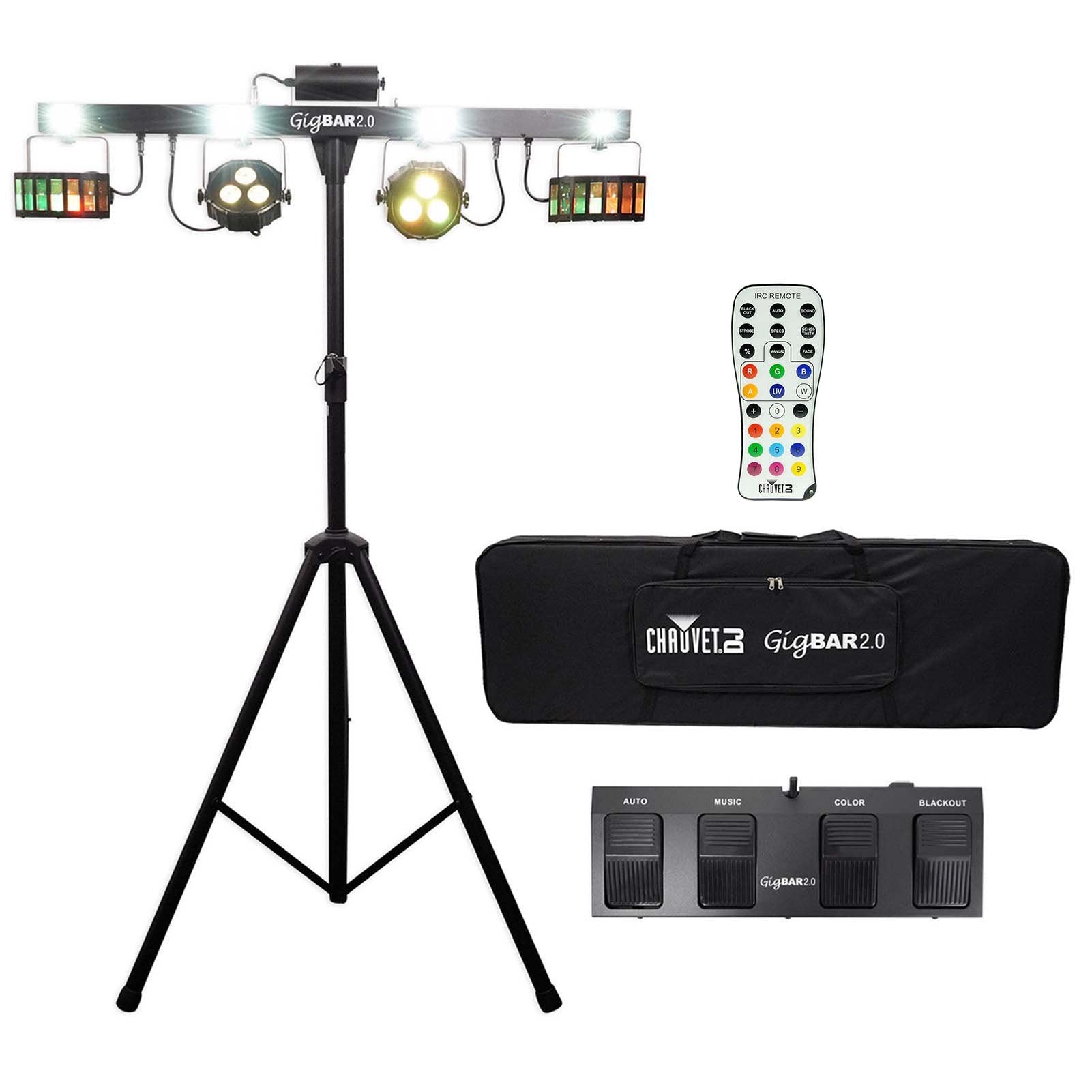 Chauvet DJ LED 2.0 Light FX System + Tripod+Remote+Footswitch+Bag (4 Pack)