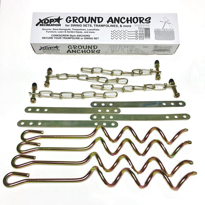 XDP Recreation Swing Set Trampoline & Patio Furniture Metal Anchor Kit (4 Pack)