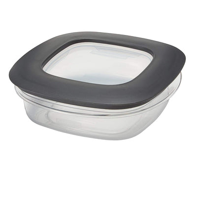 Rubbermaid 3 Cup Square Premier Plastic Storage Container w/ Lid, Clear (4 Pack)