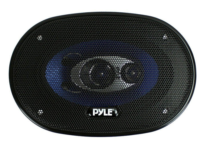 2) New Pyle 4x6" 240W 3 Way Car Audio Speakers PAIR Blue (Refurbished)(Open Box)