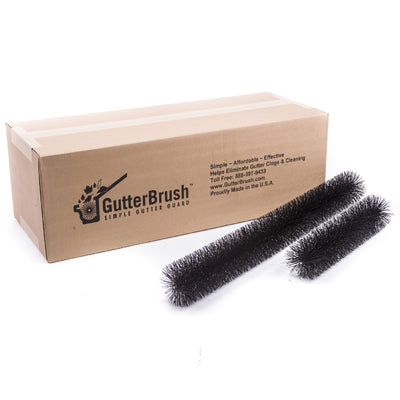GutterBrush 6" Roof Rain Leaf Gutter Guard w/ Bristles, 60 Ft. Pack (Open Box)