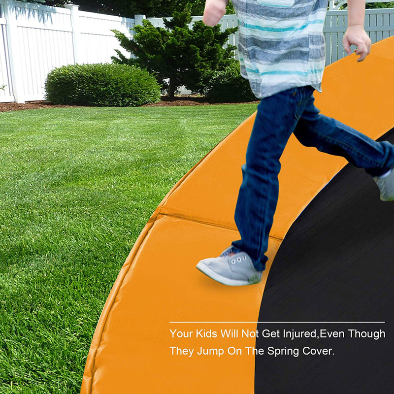 ExacMe 15 Ft Round Trampoline Replacement Frame Spring Cover Safety Pad, Orange